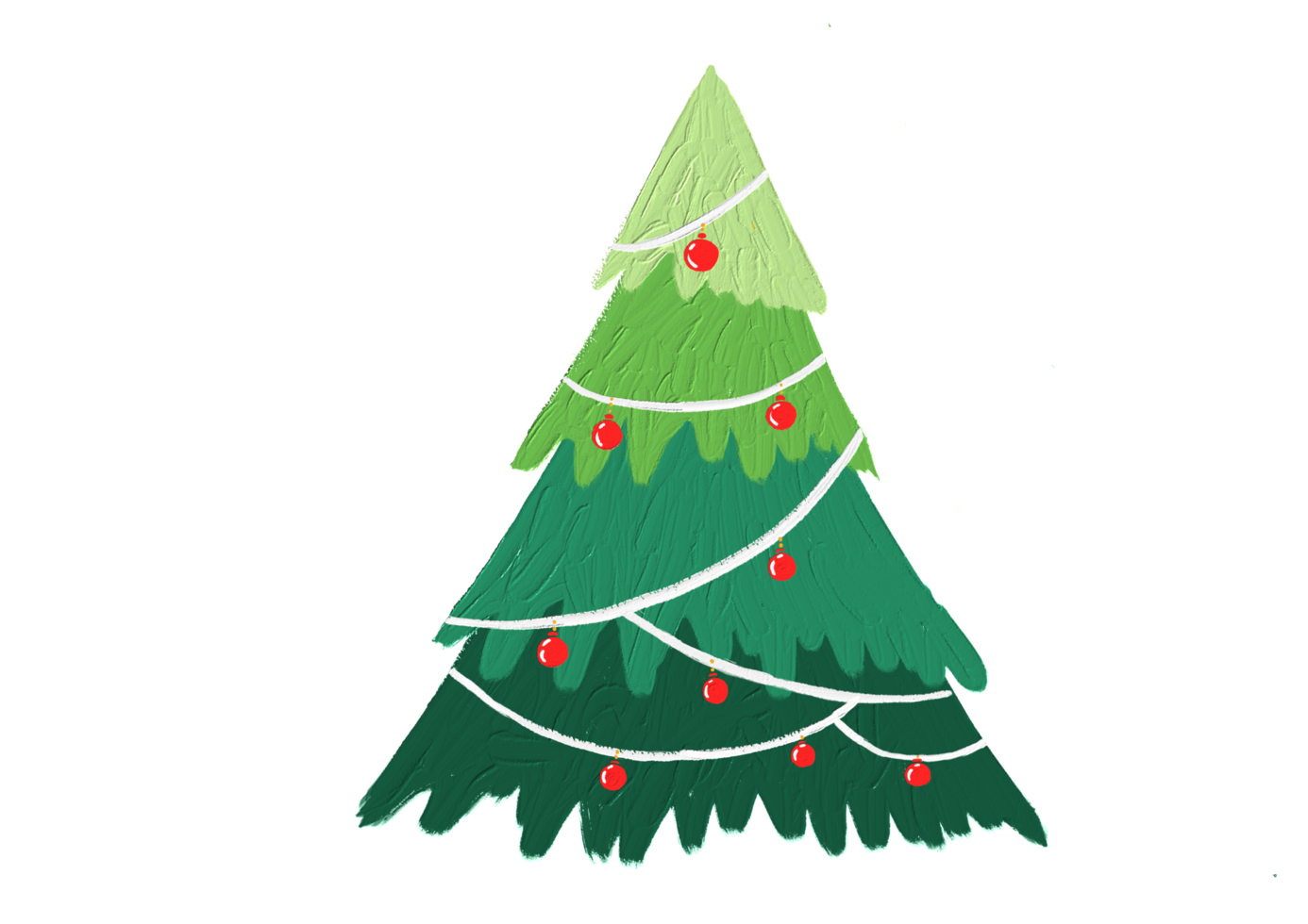 Hand drawn oil brush stroke Christmas tree with star isolated  on png or transparent  background. Graphic resources for New Year, Birthdays and luxury card.