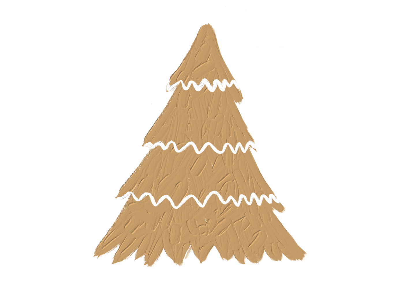 Hand drawn oil brush stroke Christmas tree with star isolated  on png or transparent  background. Graphic resources for New Year, Birthdays and luxury card.