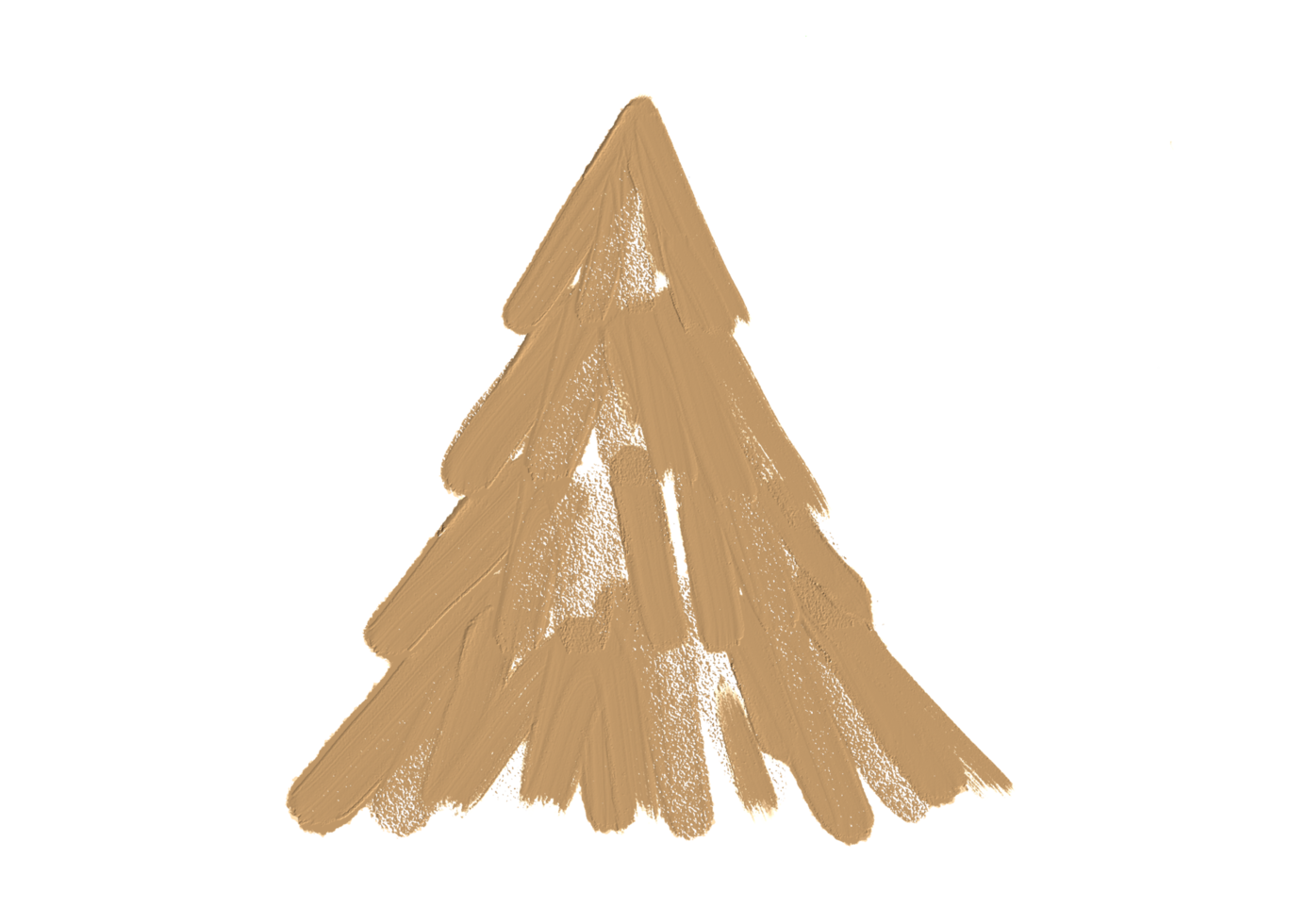 Hand drawn oil brush stroke Christmas tree with star isolated  on png or transparent  background. Graphic resources for New Year, Birthdays and luxury card.