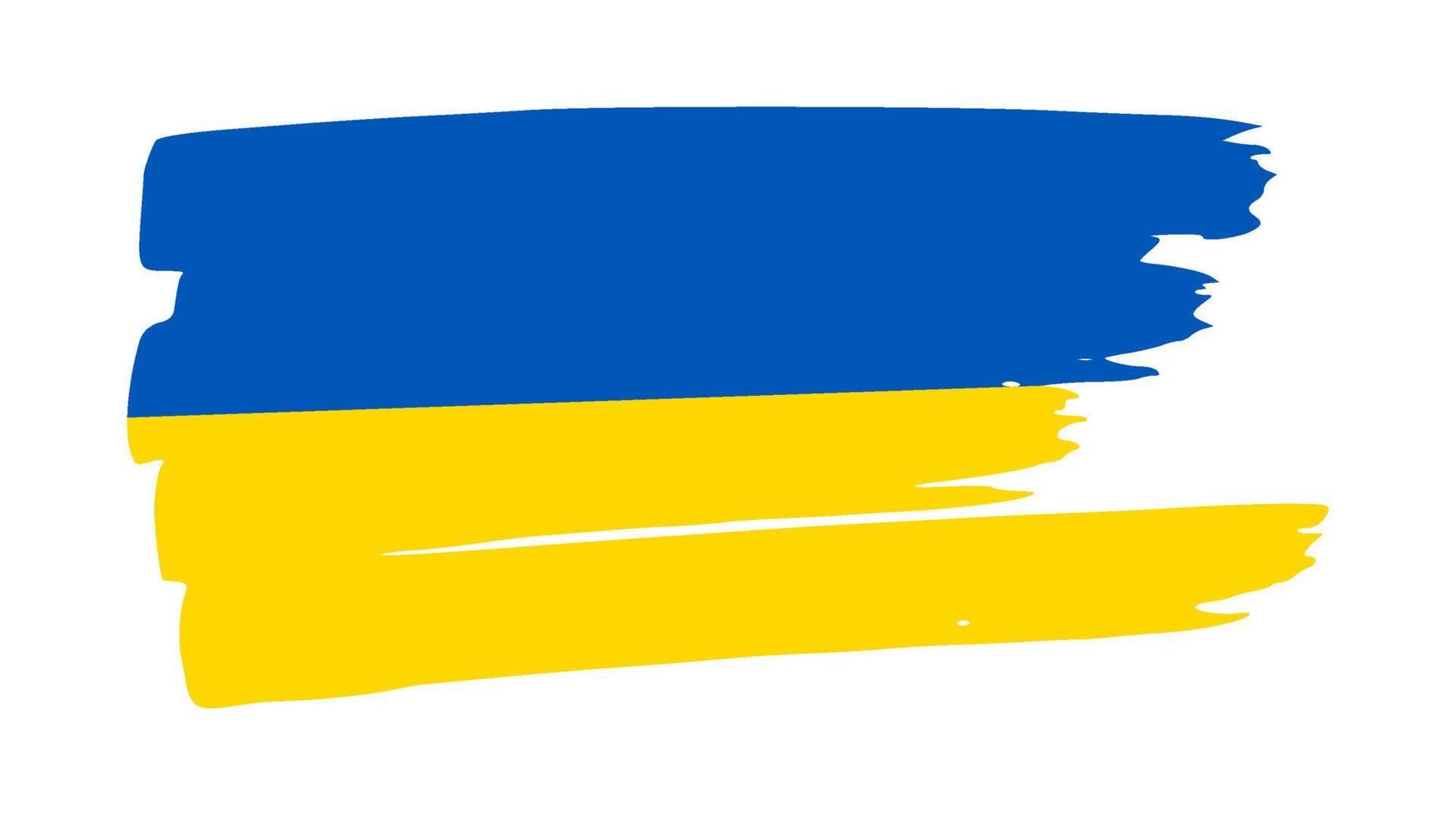 Ukrainian national flag in grunge style vector