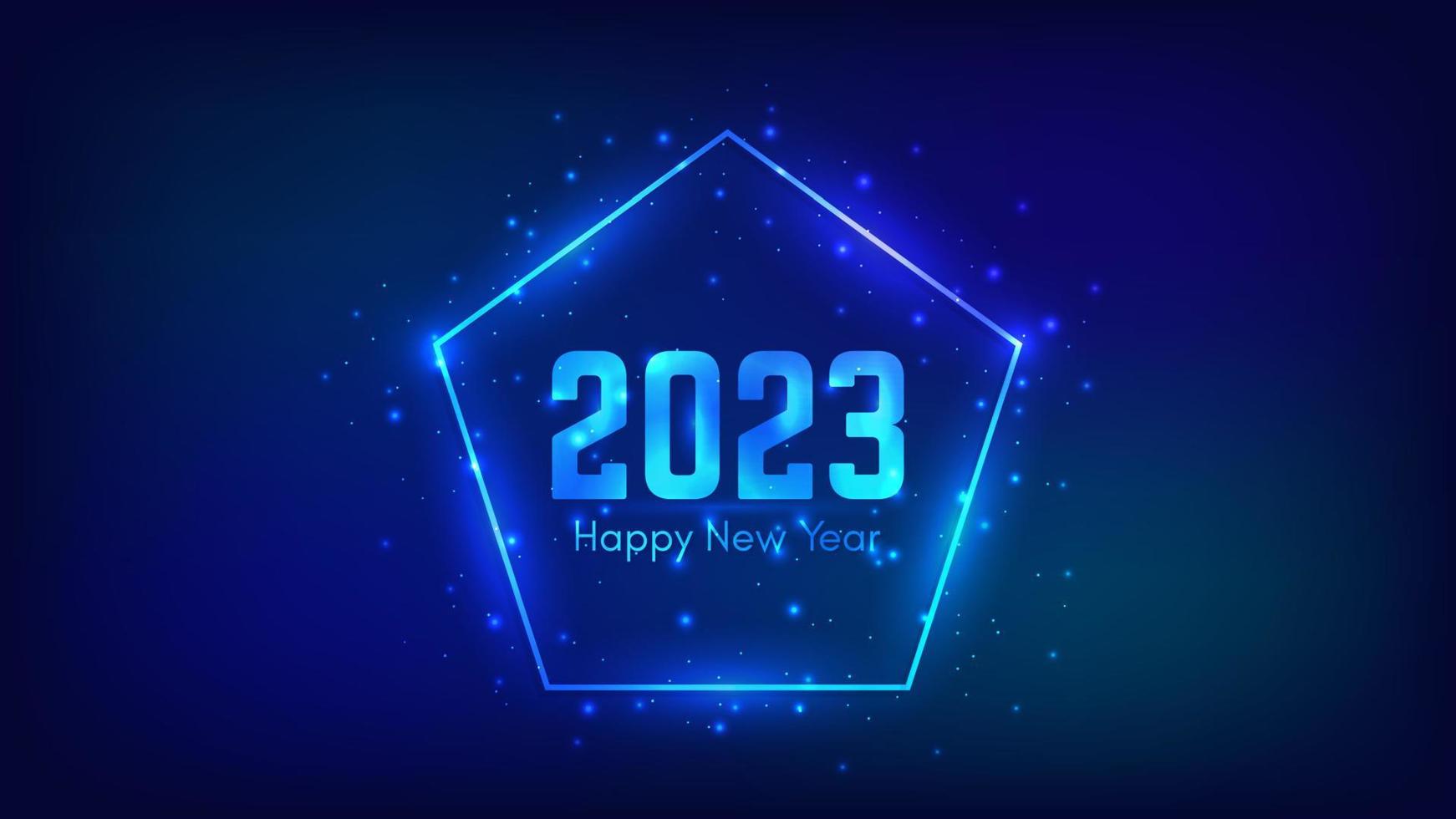 Fondo de neón de feliz año nuevo 2023 vector