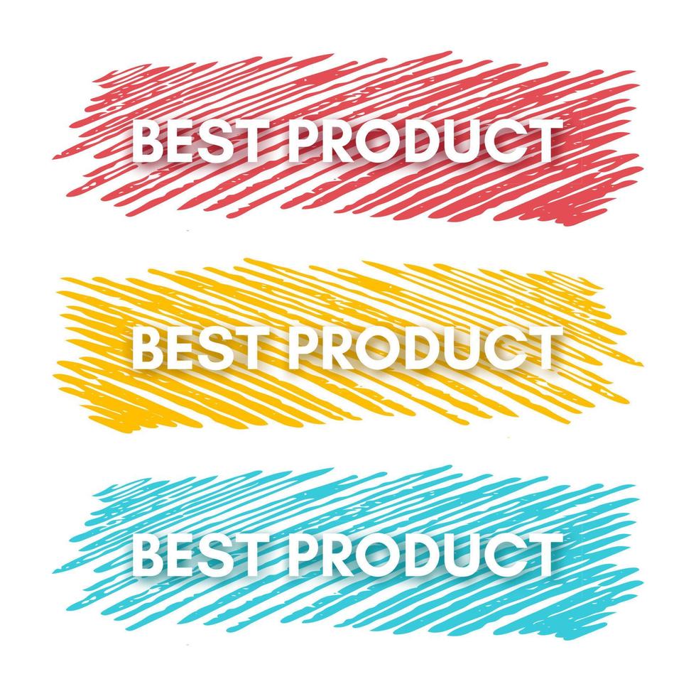 Best product banner. Set of three sale banners on the colorful painted spots. Vector illustration