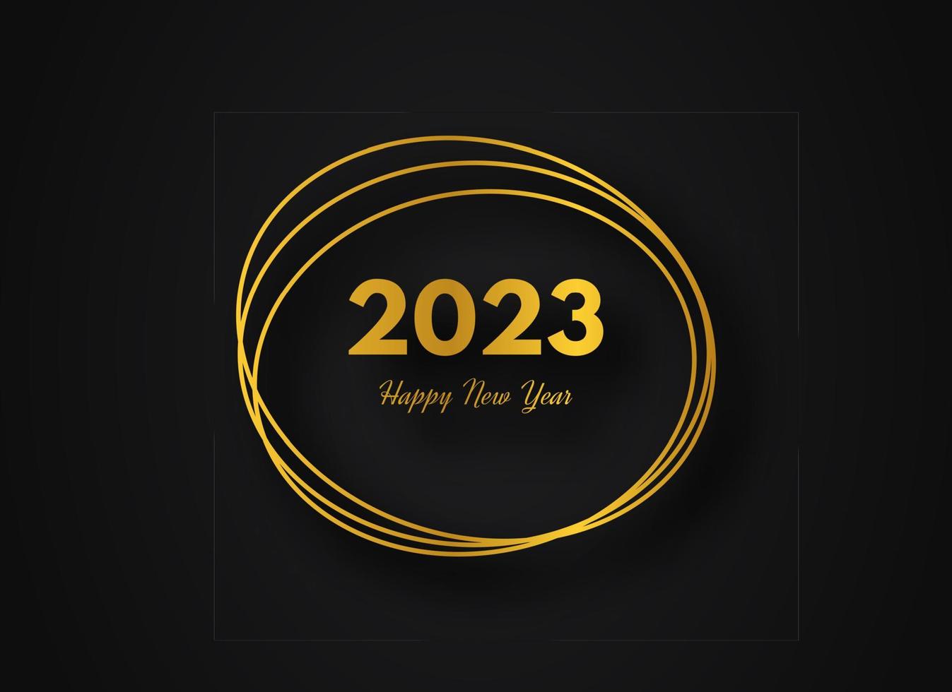 2023 Happy New Year gold geometric polygonal background vector