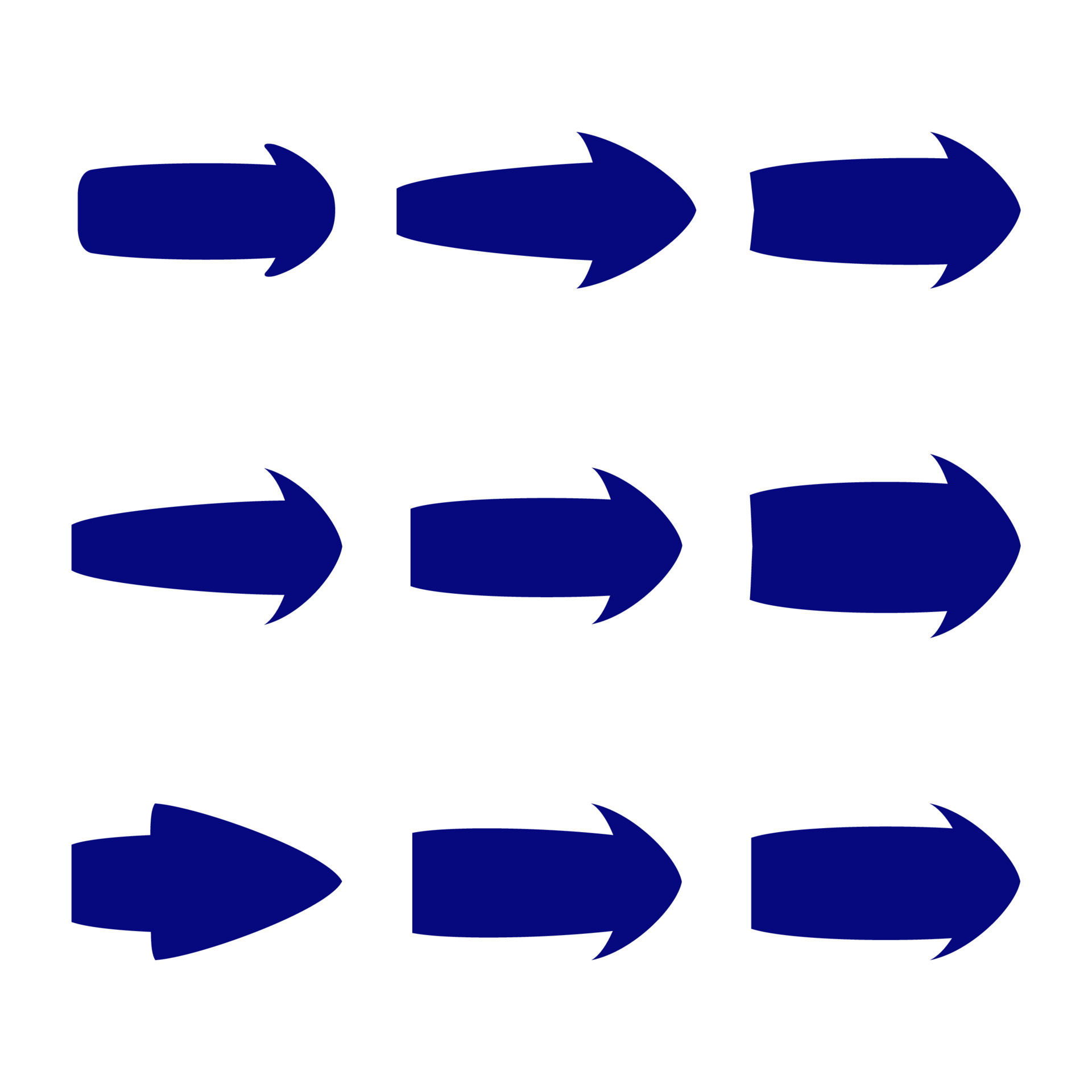 Set of nine blue various arrows. Vector illustration 16596592 Vector