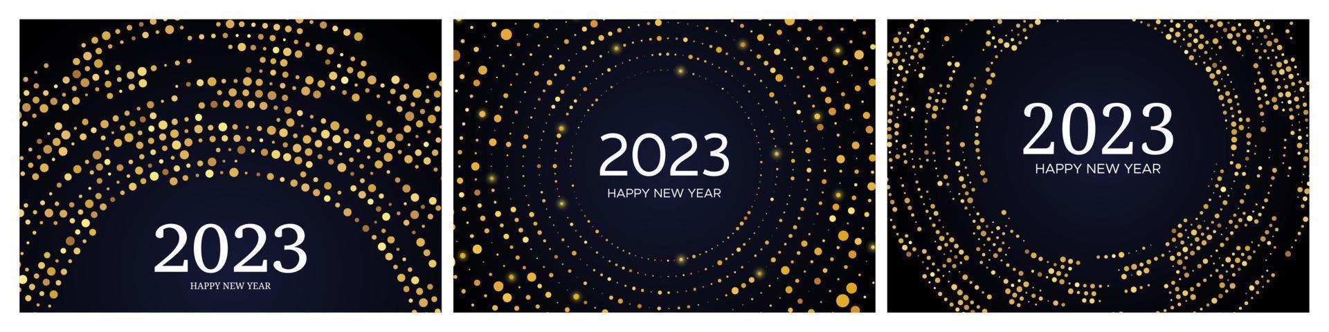 2023 Happy New Year of gold glitter pattern vector