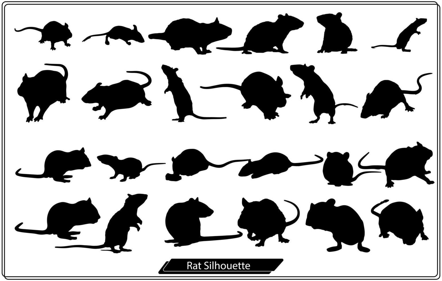 colección de ratas y ratones - silueta vectorial vector