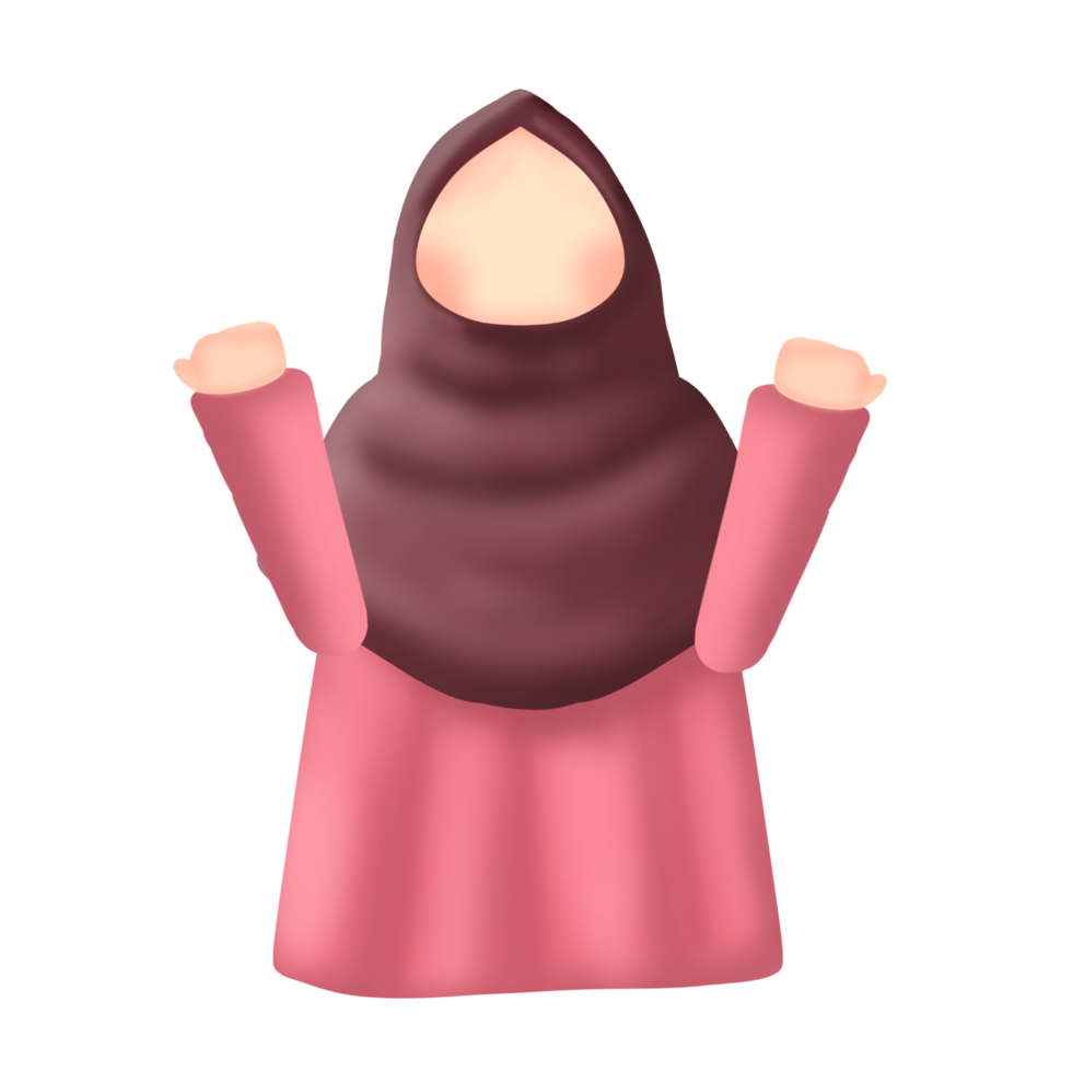 Cute character wearing hijab png