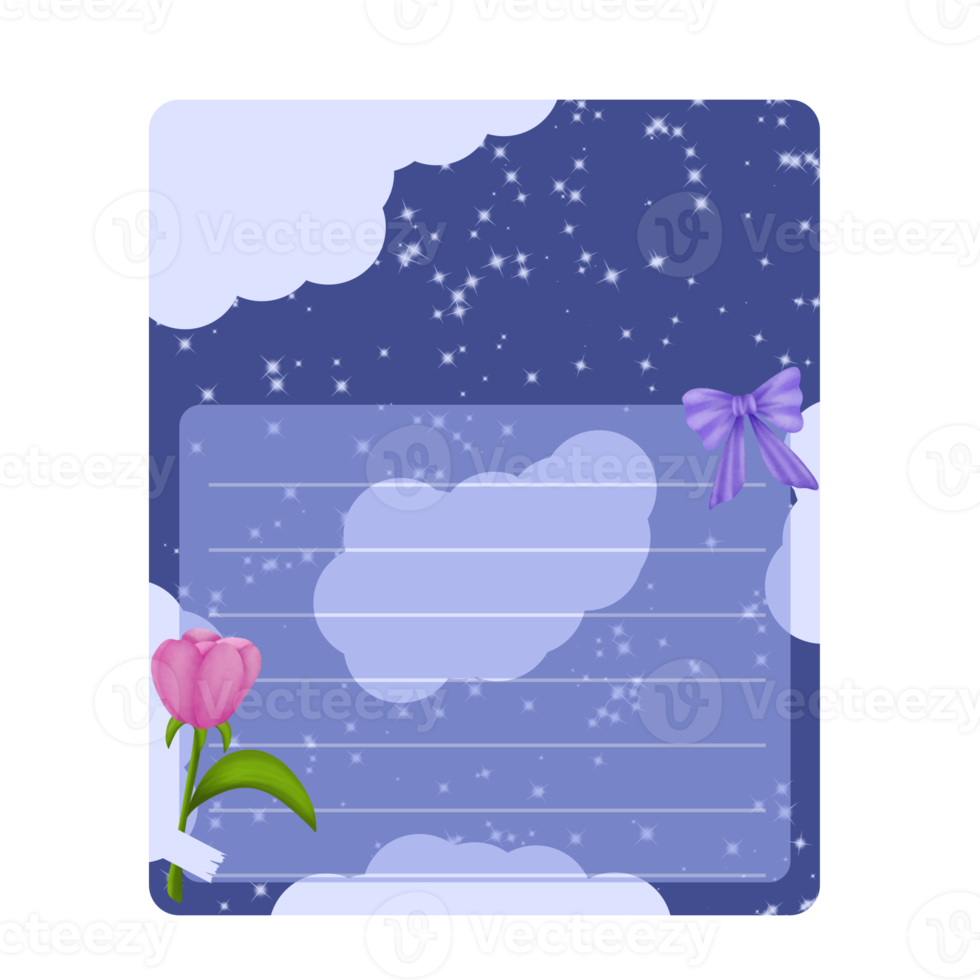 Cute tulip sticky note png