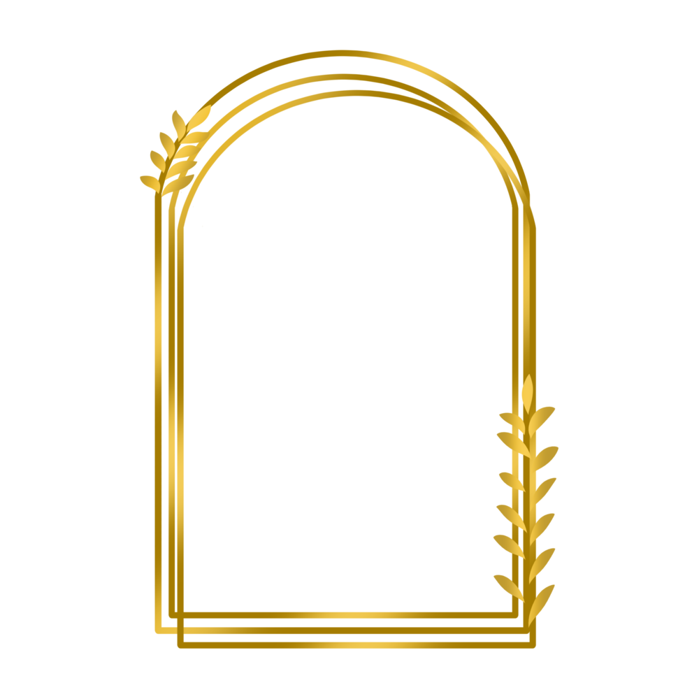 Aesthetic monoline arch with leaf png