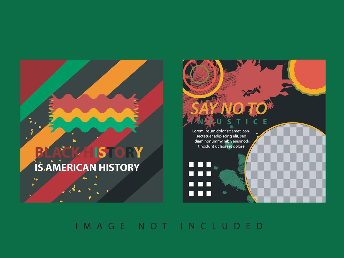 vector banner or flyer template with abstract colorful design to commemorate and celebrate black history month in america and africa