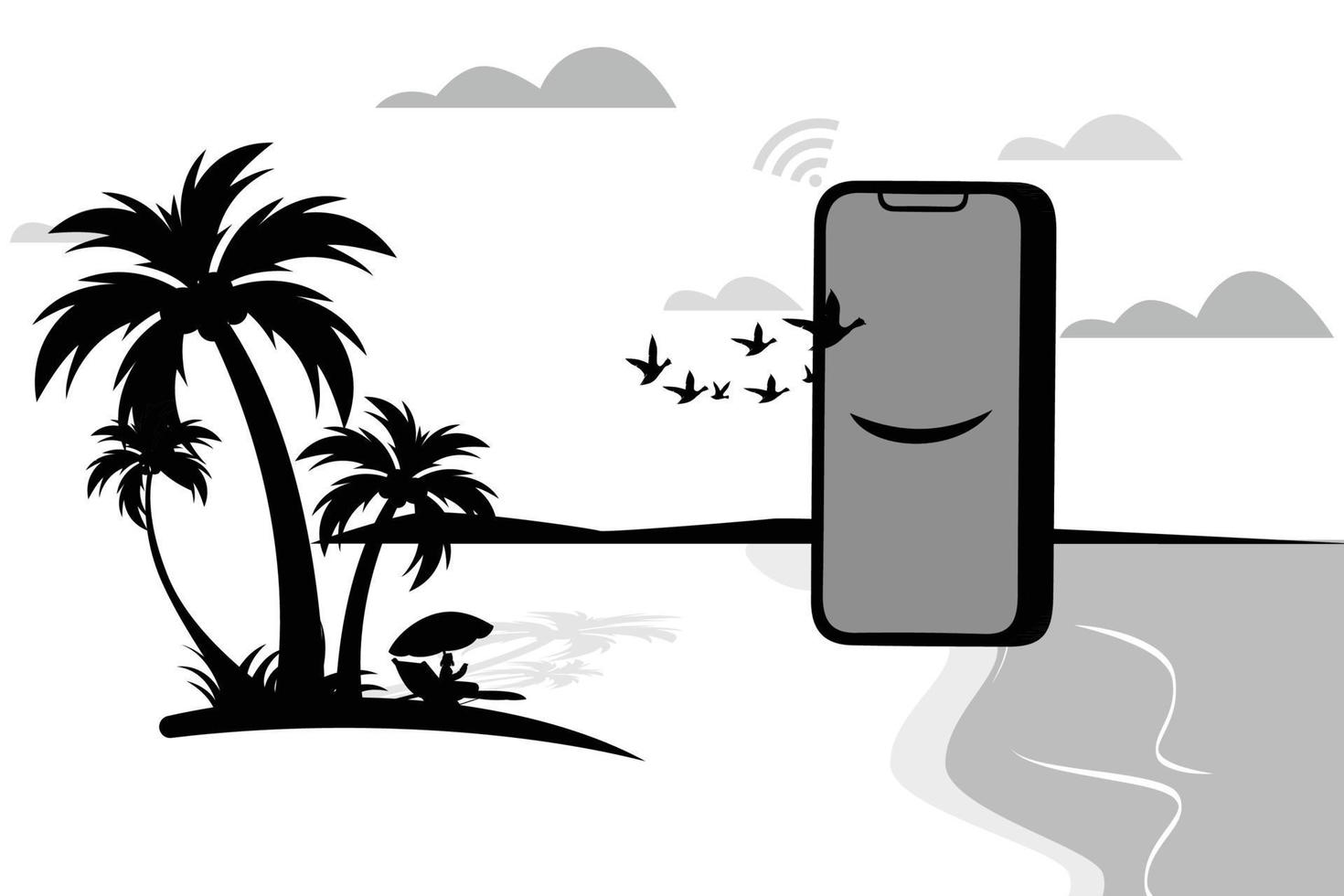 ilustración de vector de playa móvil