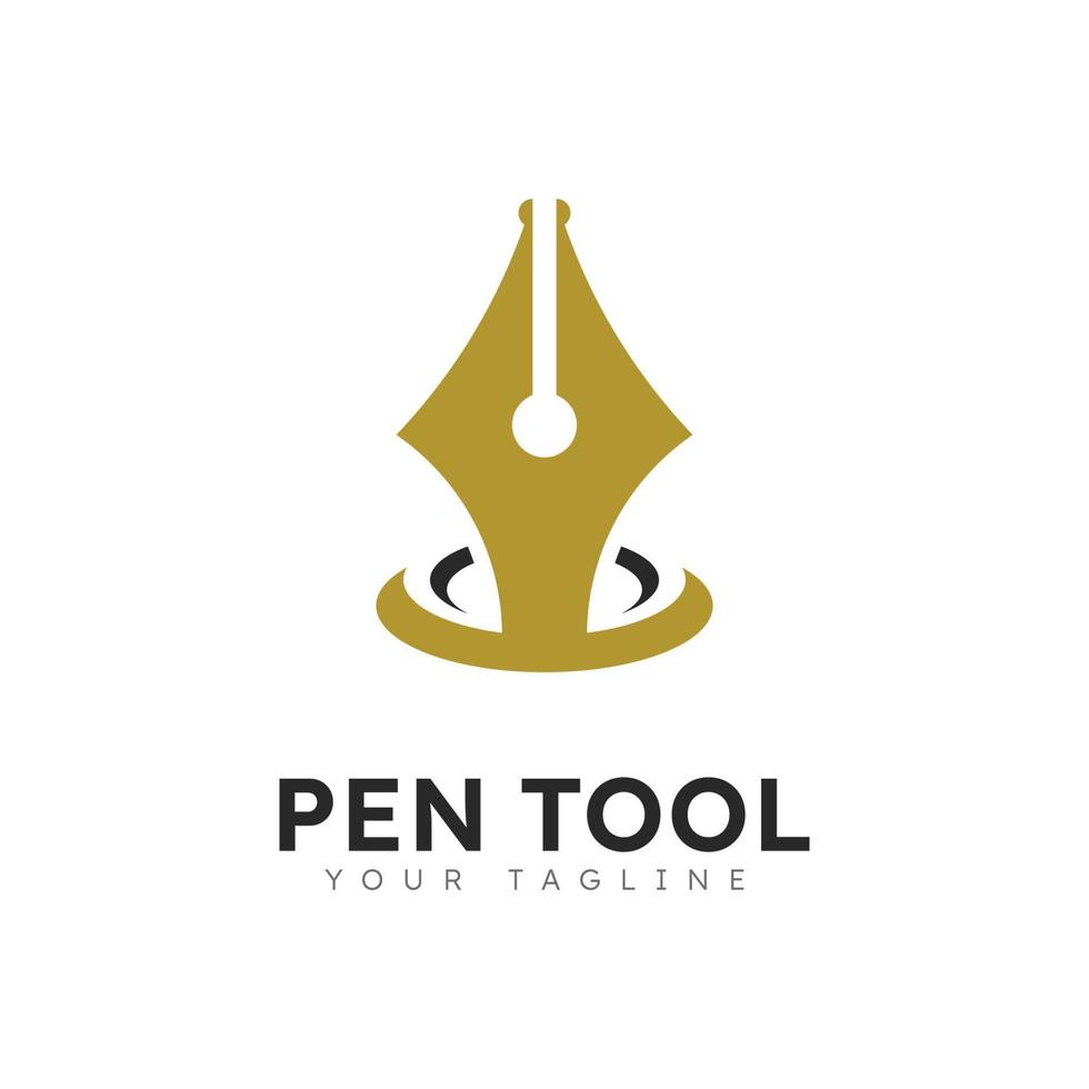 Pen logo tool gradient colorful style vector