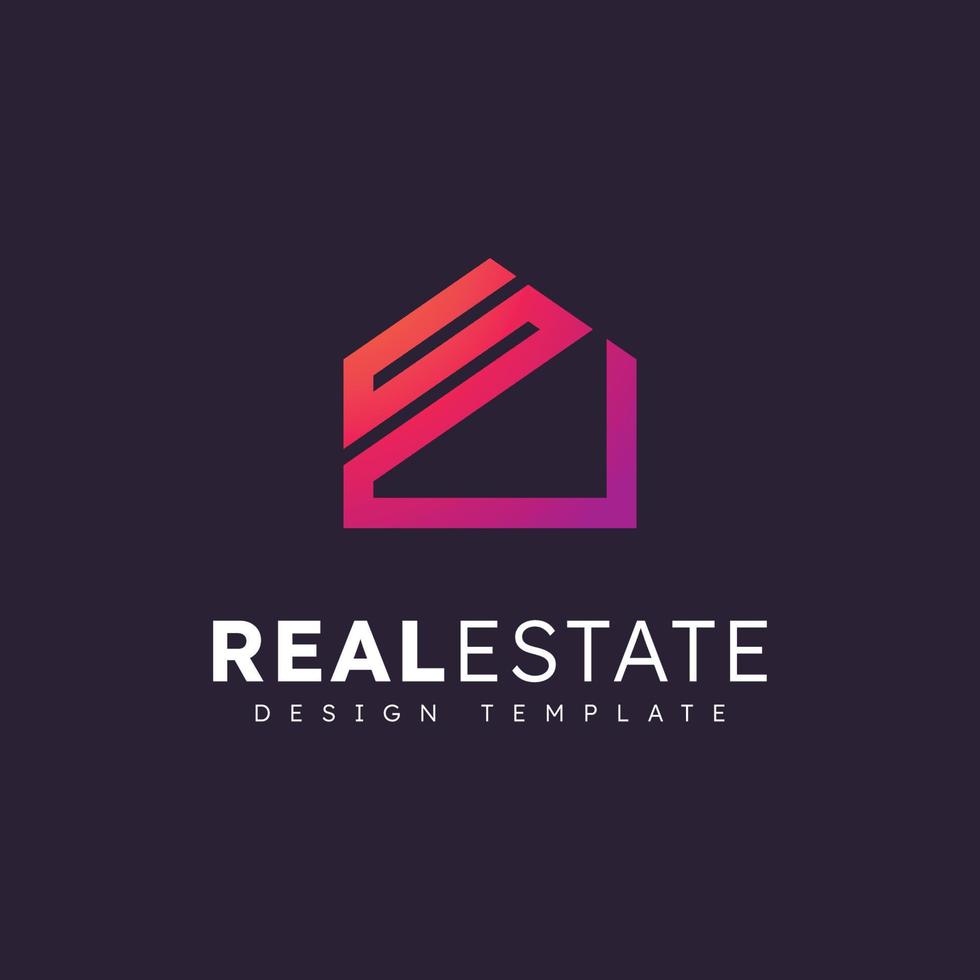 Modern Home Real Estate Vector Logo Template