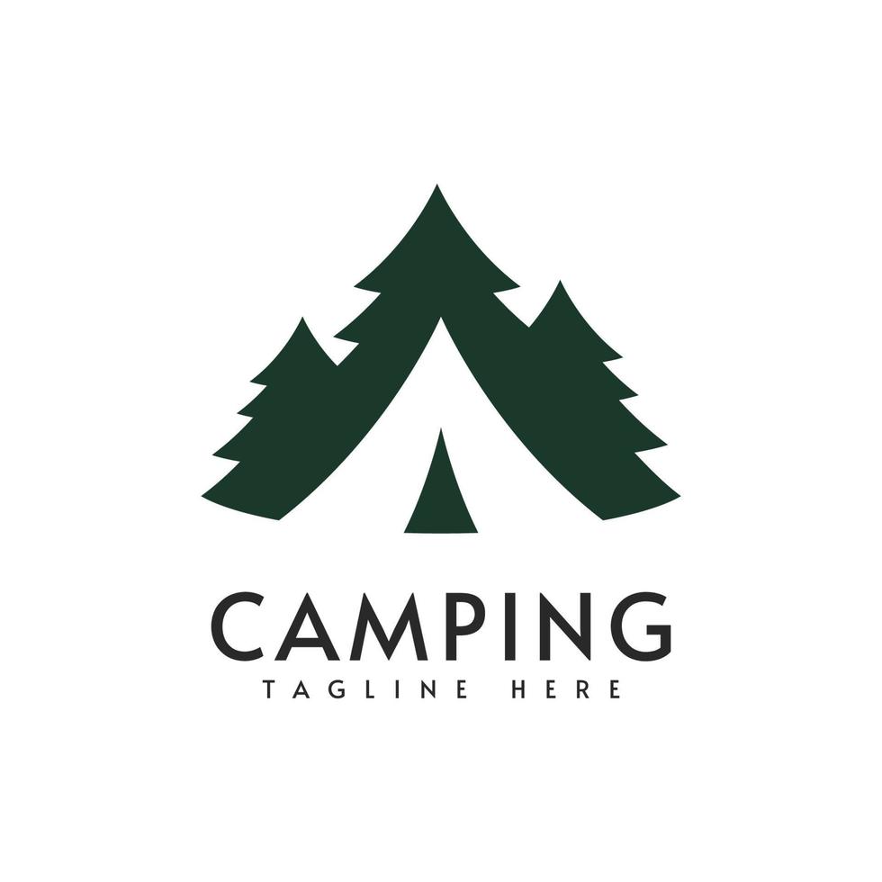 plantilla de ilustración de diseño de vector de logotipo de camping