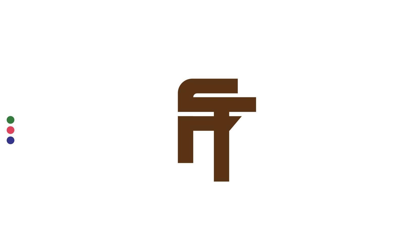 Alphabet letters Initials Monogram logo FT, TF, F and T vector