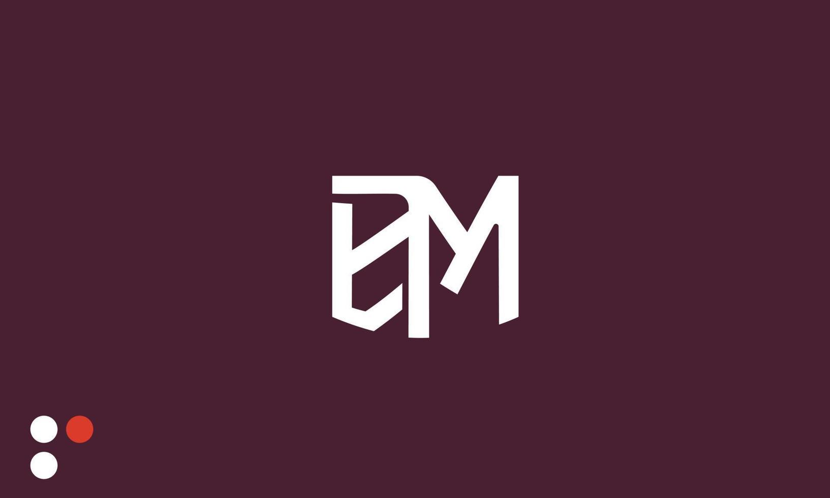 Alphabet letters Initials Monogram logo EM, ME, E and M vector