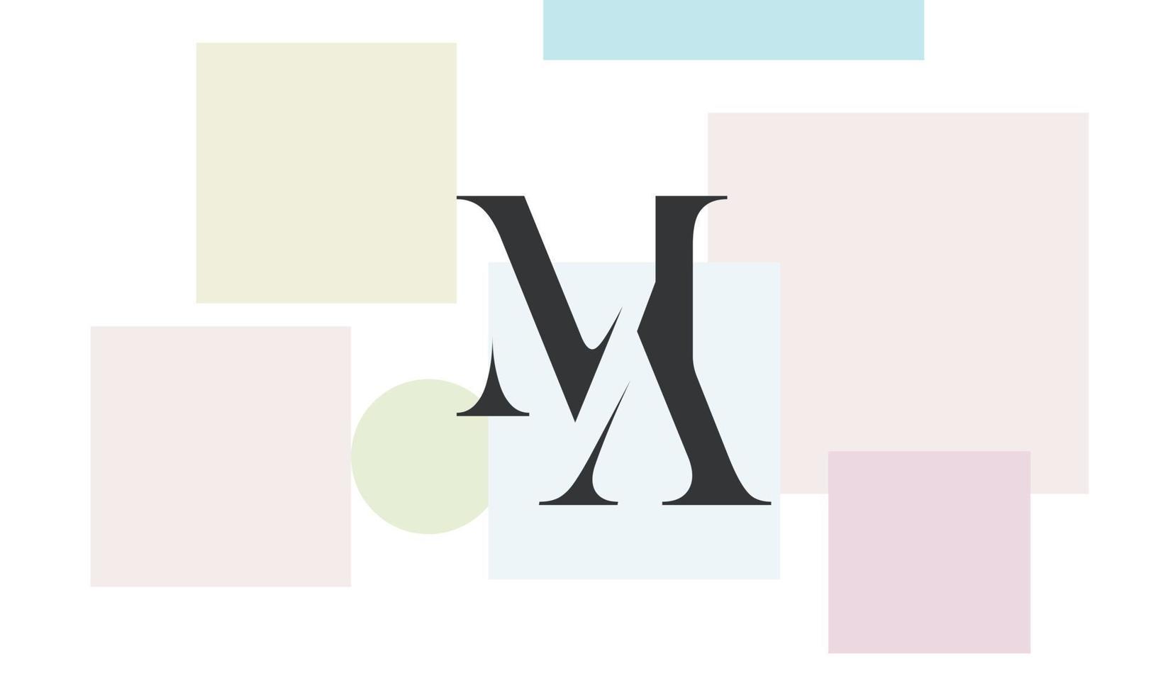 alfabeto letras iniciales monograma logo ma, am, m y a vector