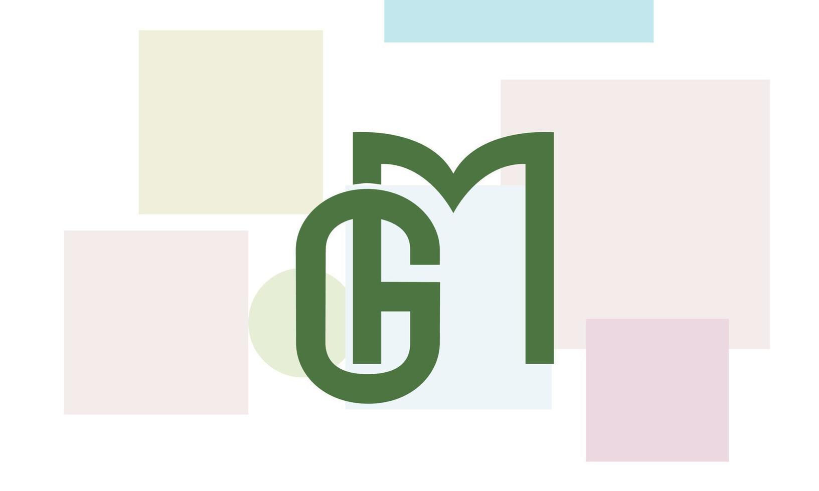 Alphabet letters Initials Monogram logo GM, MG, G and M vector