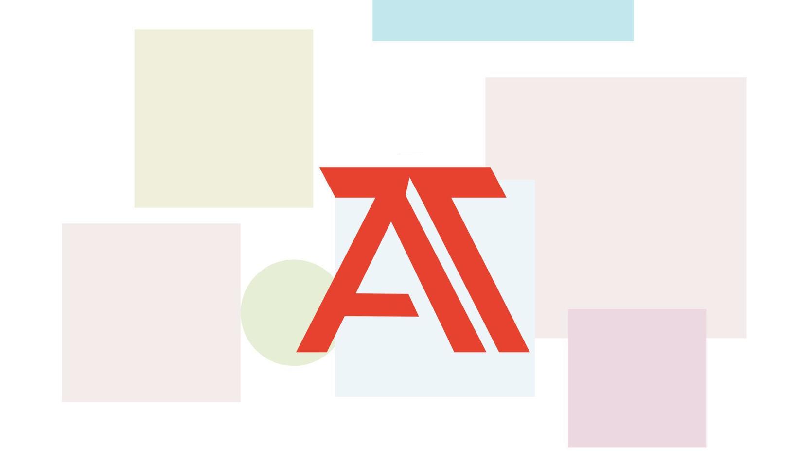 letras del alfabeto iniciales monograma logo en, ta, a y t vector
