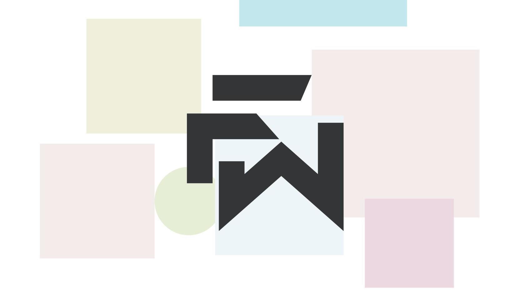 alfabeto letras iniciales monograma logo fw, wf, f y w vector