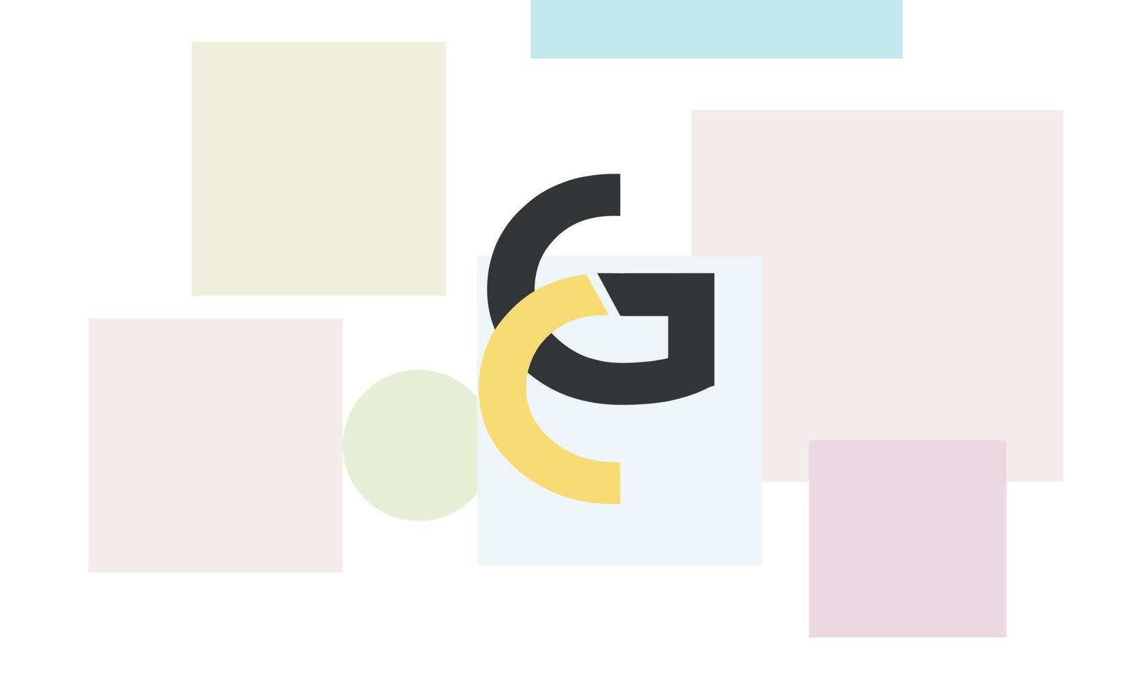 alfabeto letras iniciales monograma logo cg, gc, c y g vector