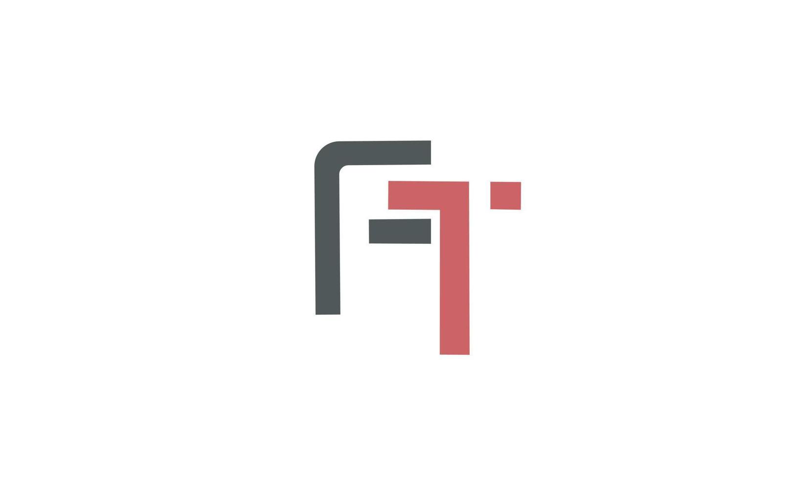 Alphabet letters Initials Monogram logo FT, TF, F and T vector