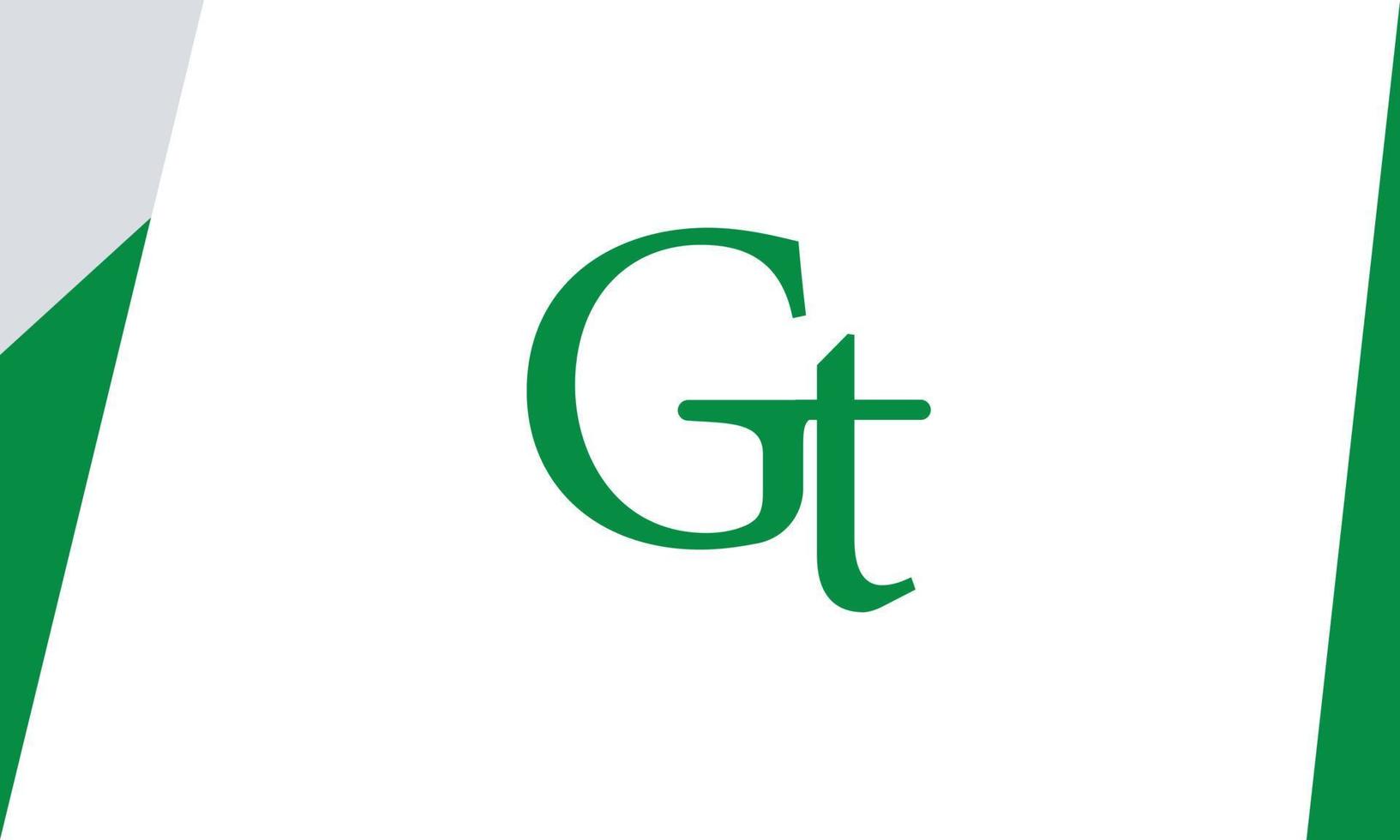 Alphabet letters Initials Monogram logo GT, TG, G and T vector