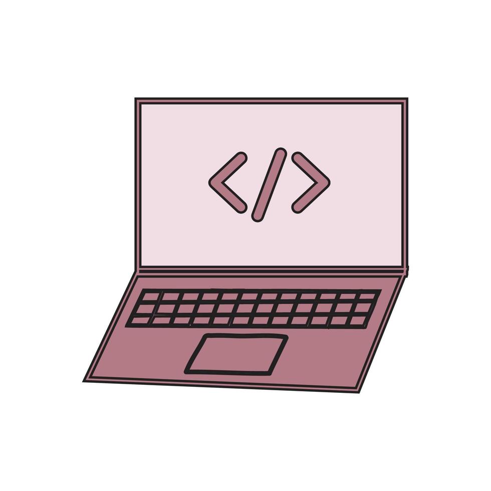 laptop flat icon coding laptop flat vector illustration 16597333 Vector ...