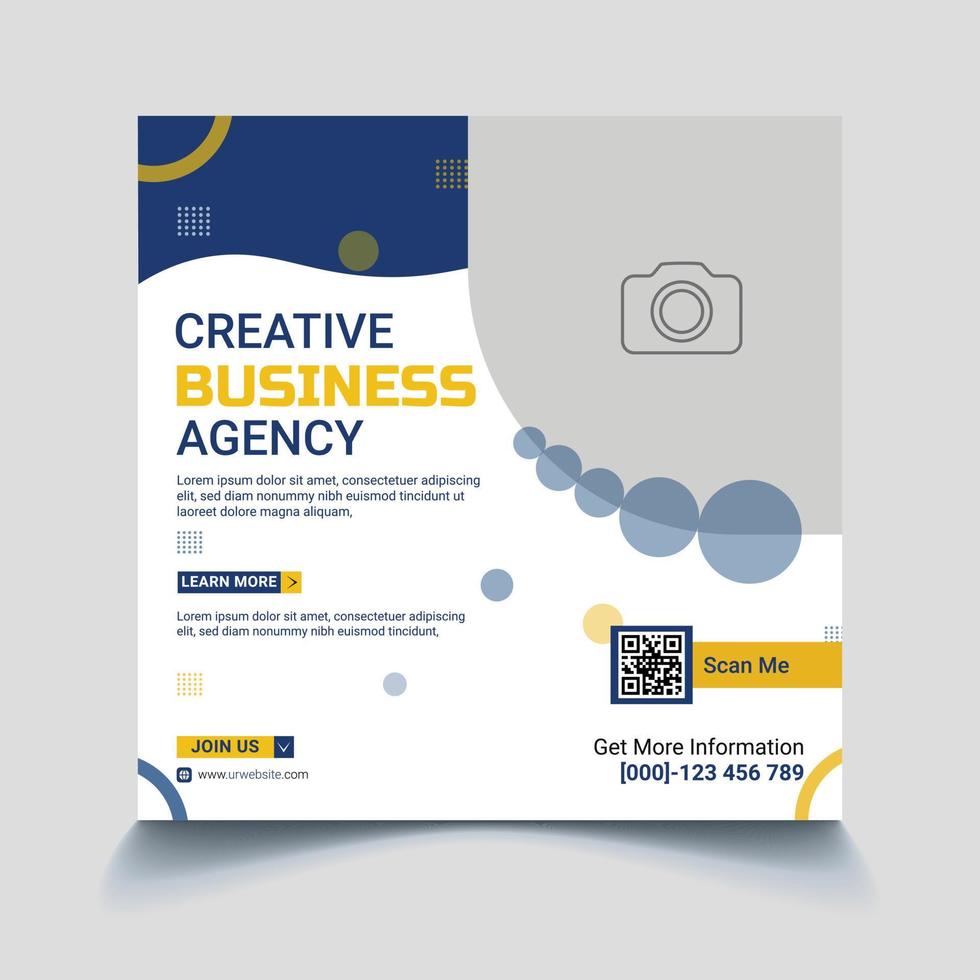 Business marketing agency promotion social media post template vector