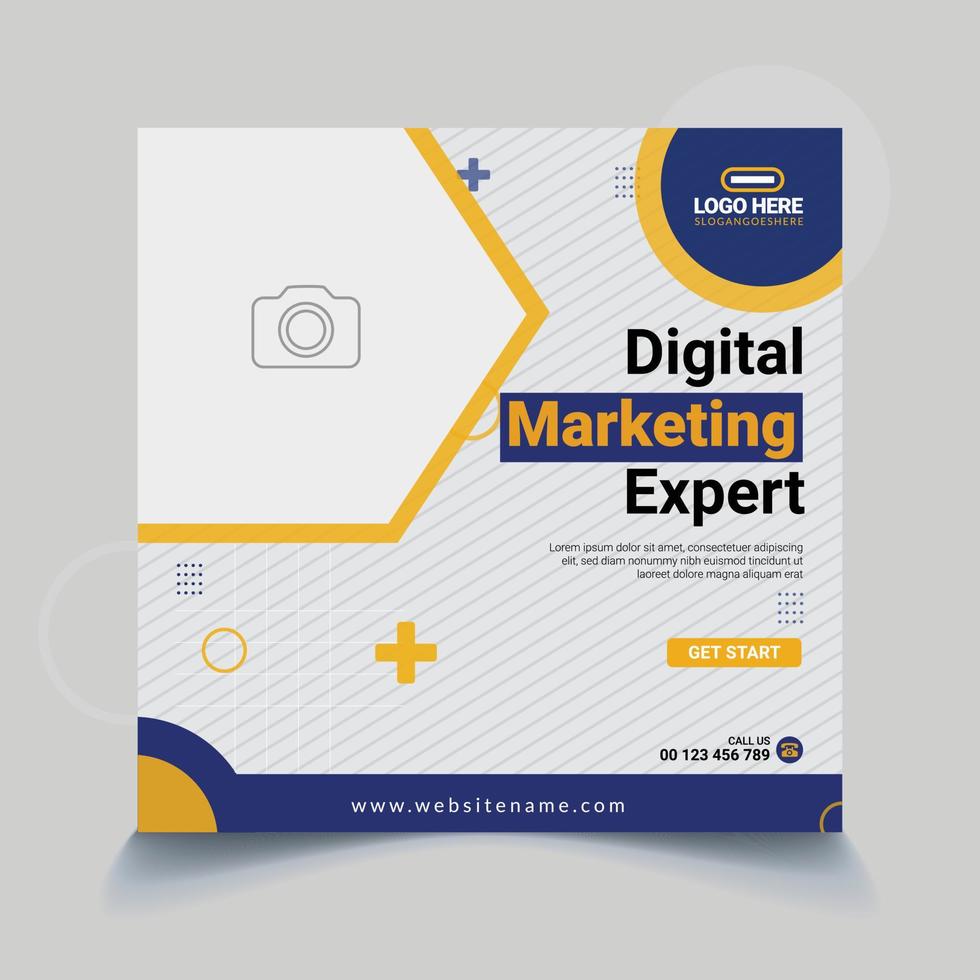 Modern and creative digital marketing social media post design template. vector