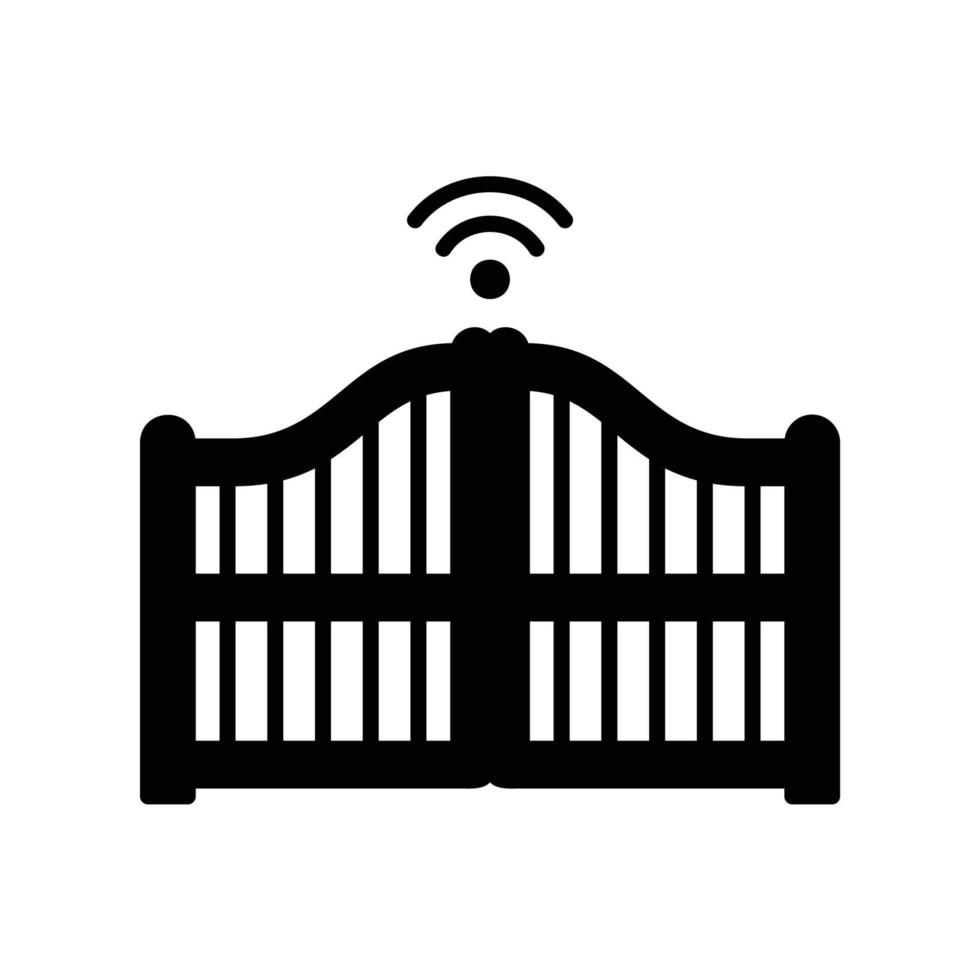 Smart gate icon in black outline style vector