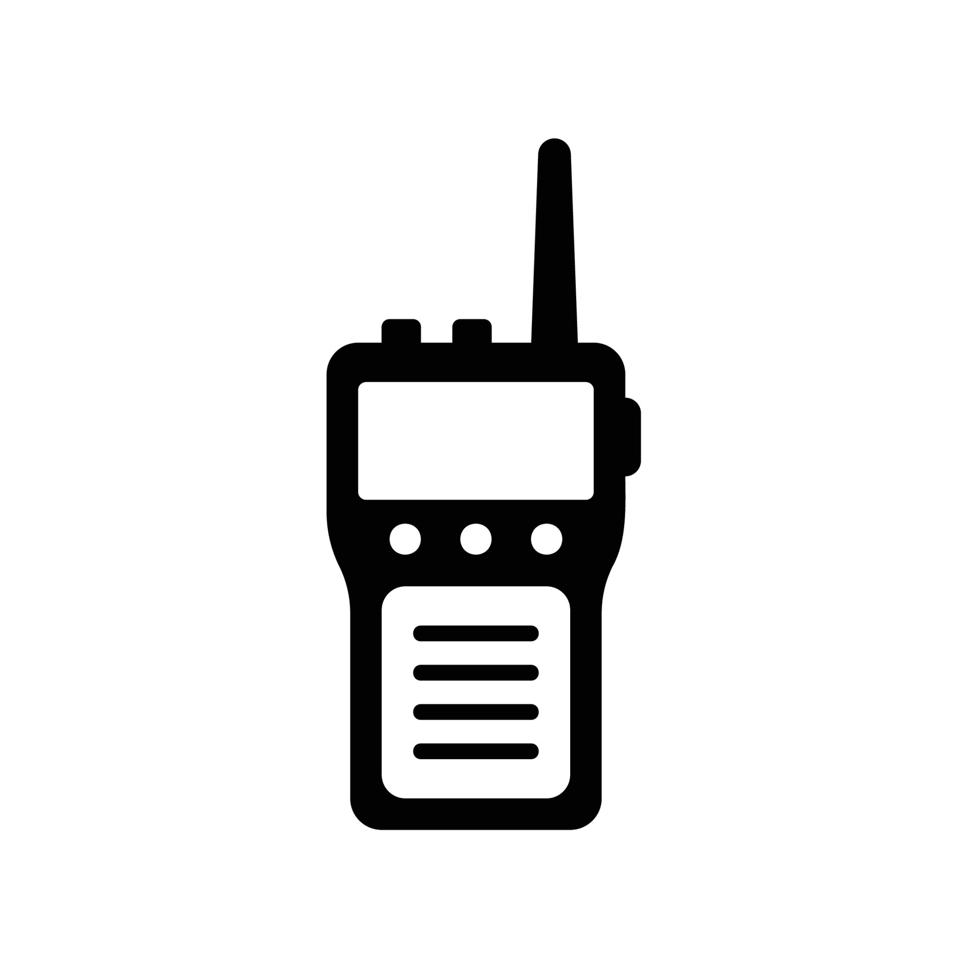 Walkie talkie radio icon for security guard wireless communication