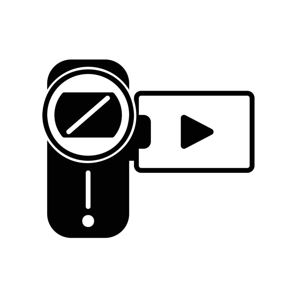 icono de la grabadora de cámara o, a menudo, abreviado como videocámara para tomar videos mientras está de vacaciones vector