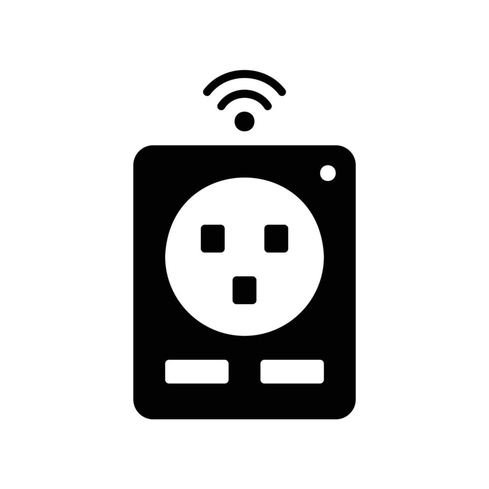 Smart electric terminal socket icon with wireless signal vector