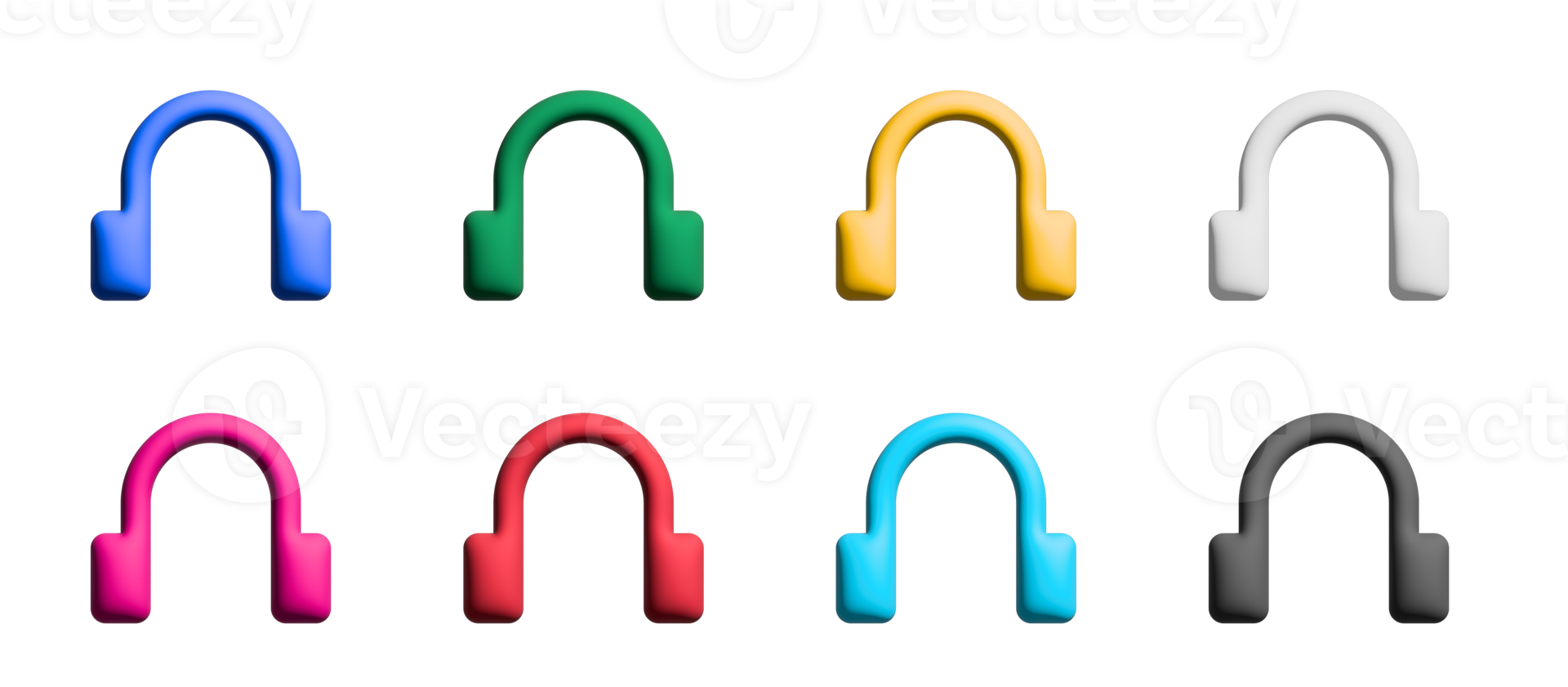 headphones icon set, colored symbols graphic elements png