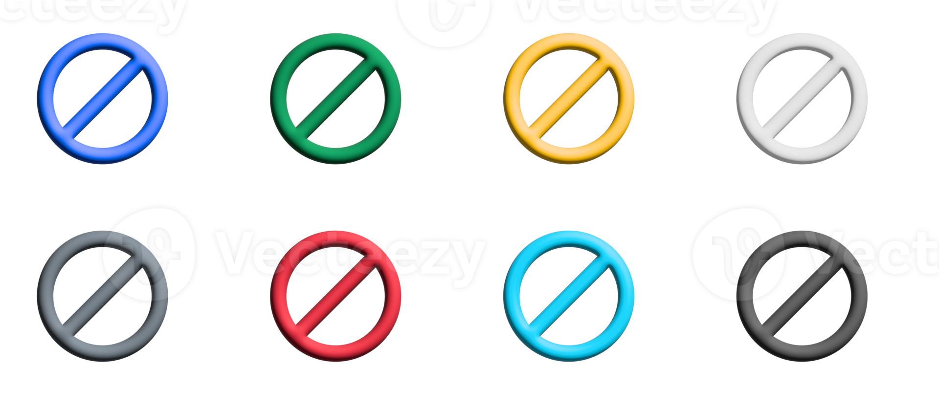 ban icon set, colored symbols graphic elements png