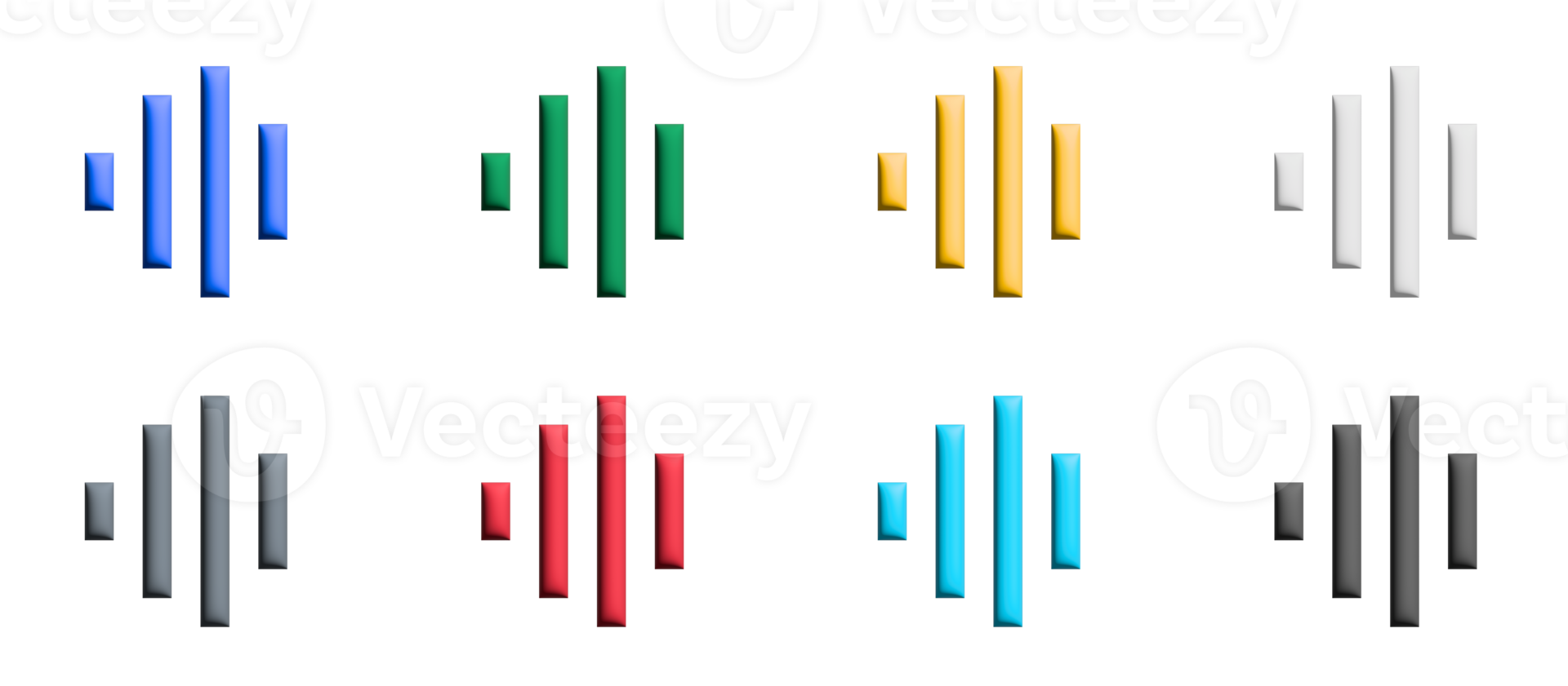 audio spectrum icon set, colored symbols graphic elements png