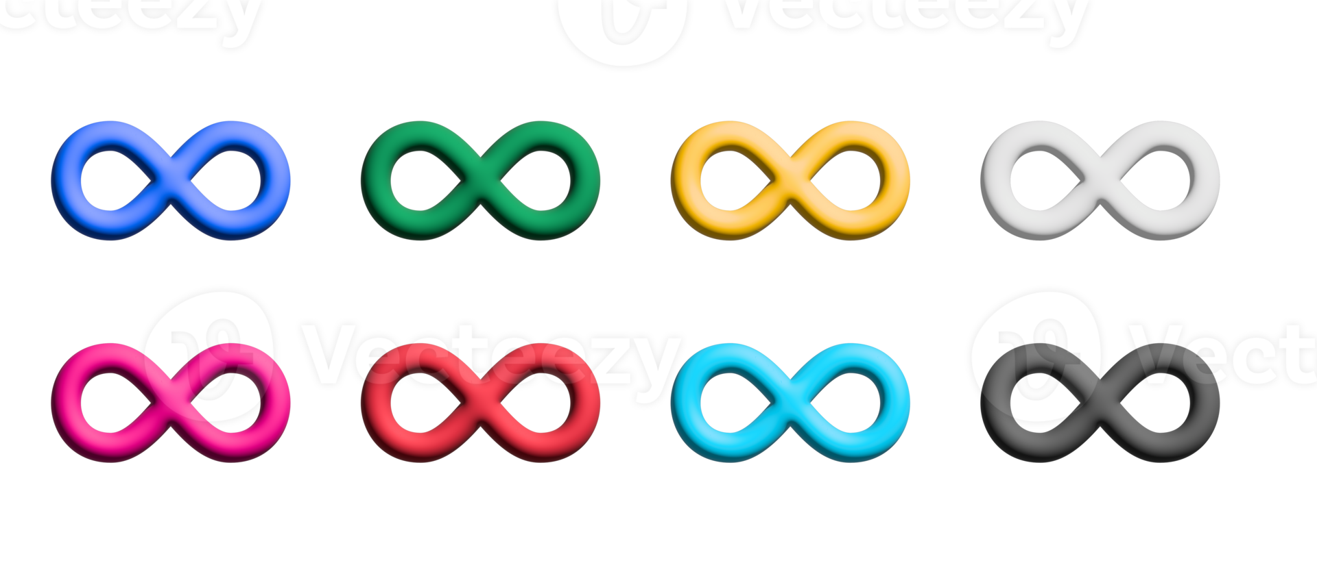 infinity icon set, colored symbols graphic elements png