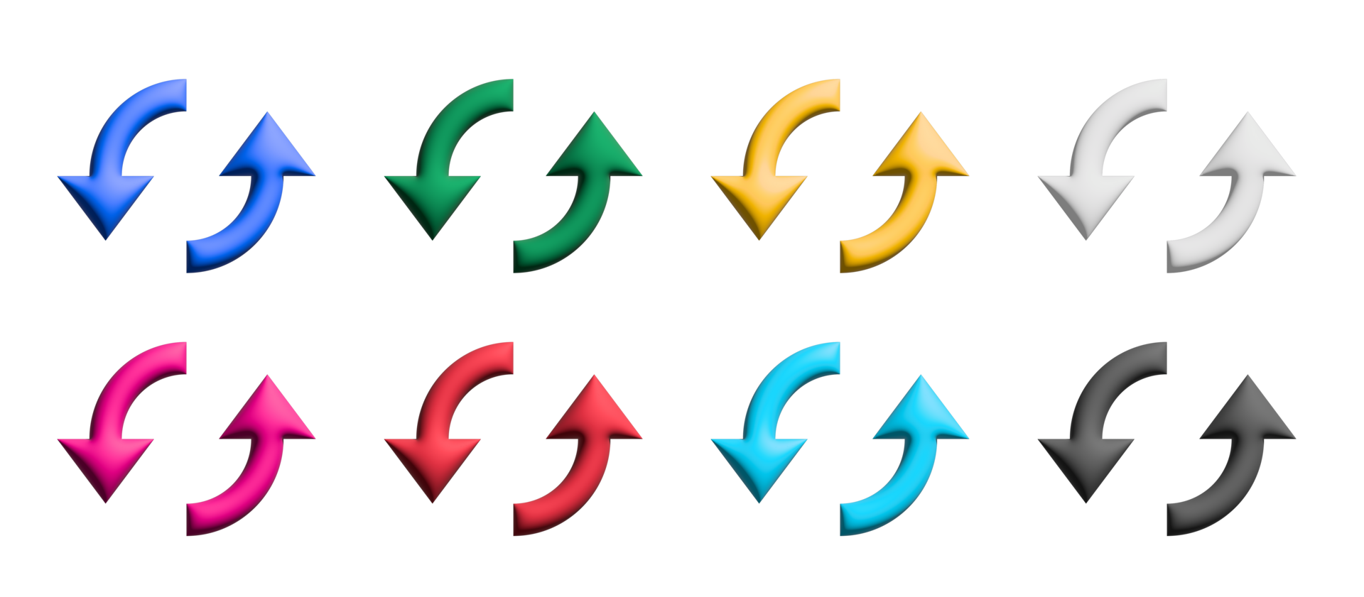 loop circular icon set, colored symbols graphic elements png