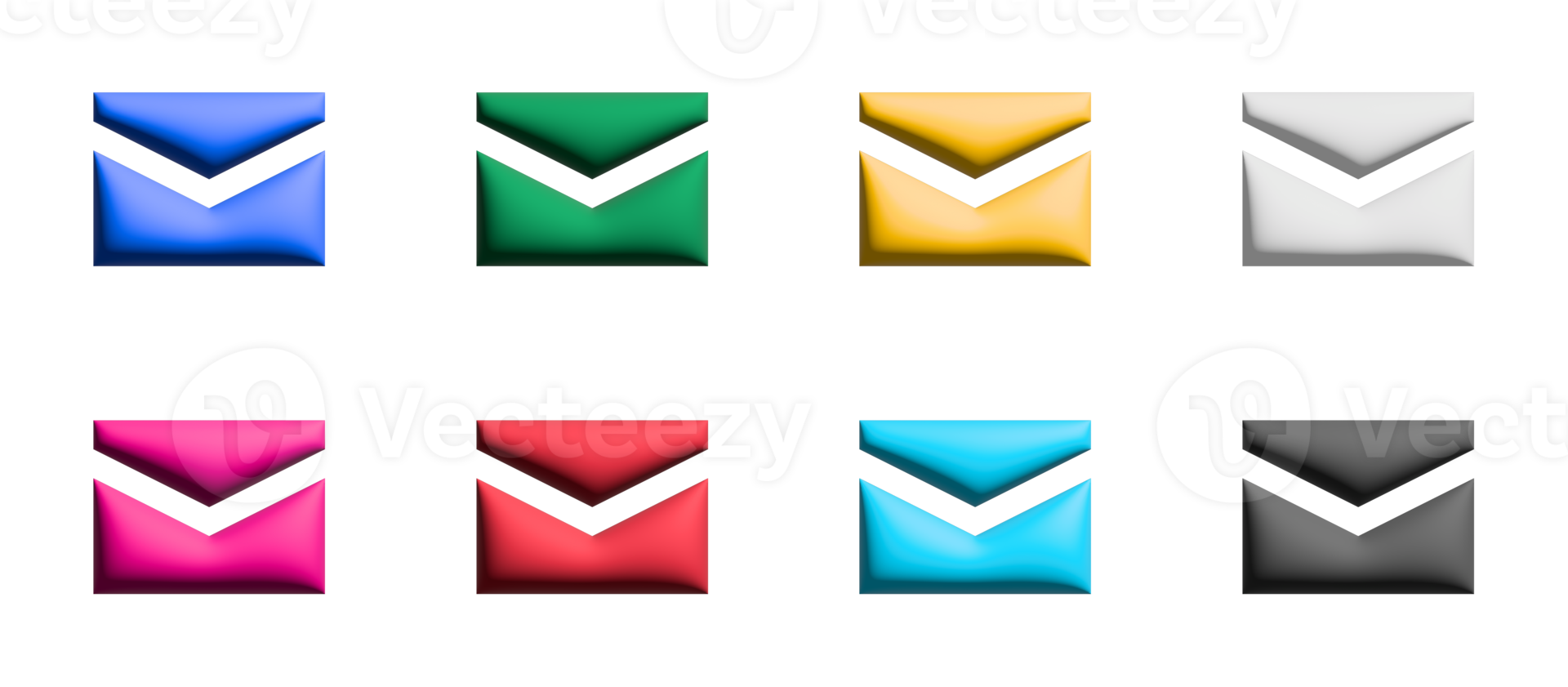 envelope closed icon set, colored symbols graphic elements png