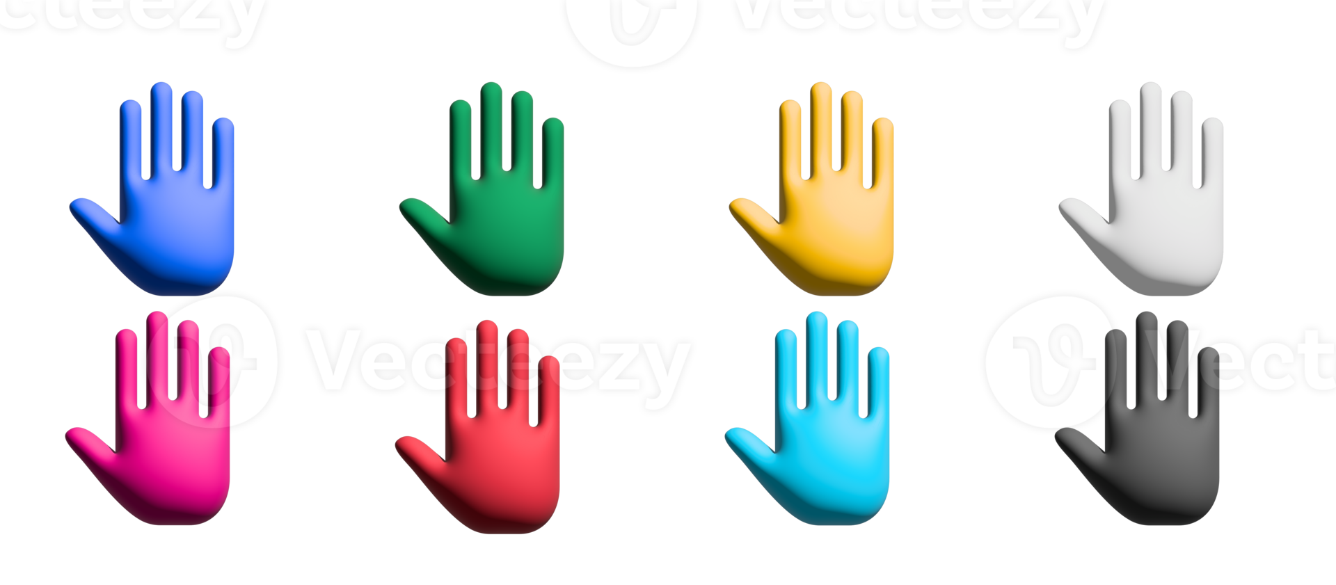 hand icon set, colorful symbols graphic elements png