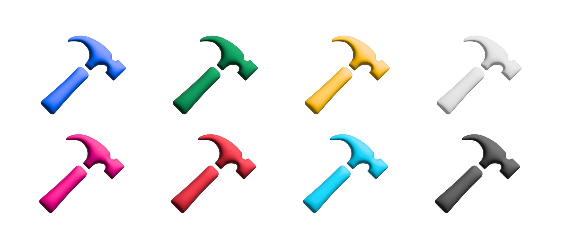 hammer icon set, colorful symbols graphic elements 16597749 PNG