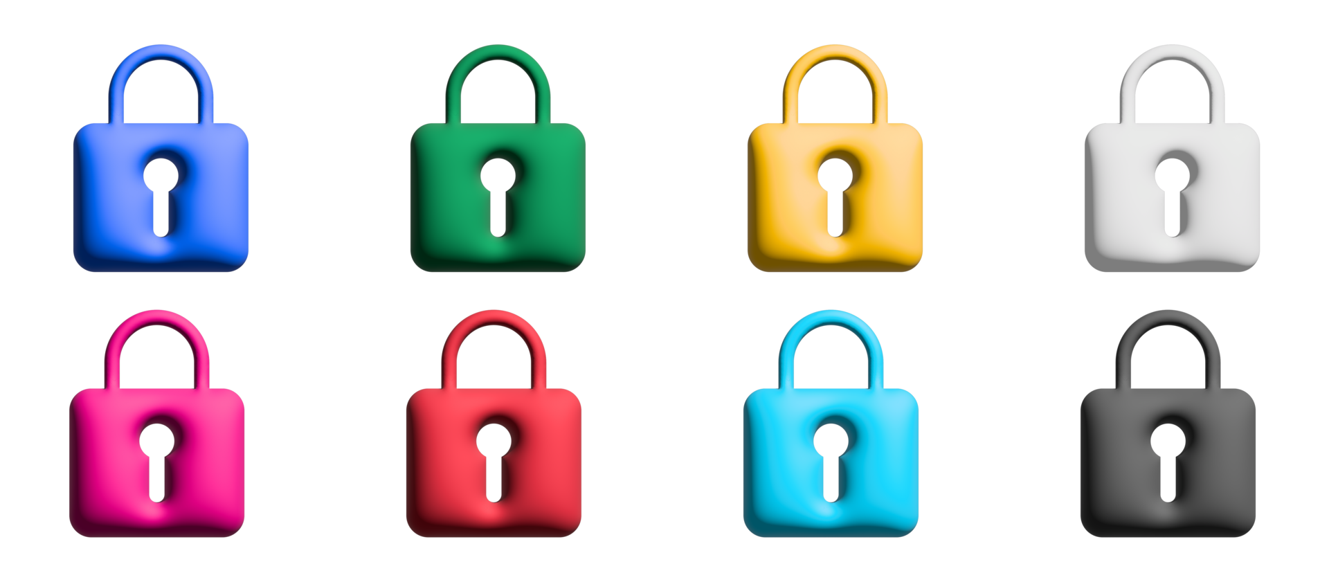 Free key lock icon set, colorful symbols graphic elements 16597752 PNG