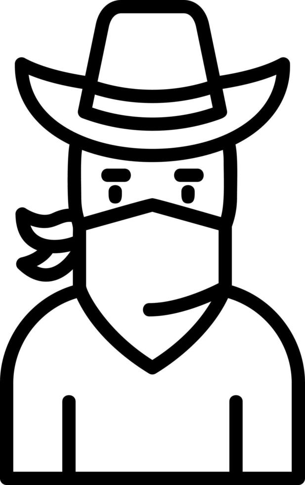 diseño de icono de vector de bandido