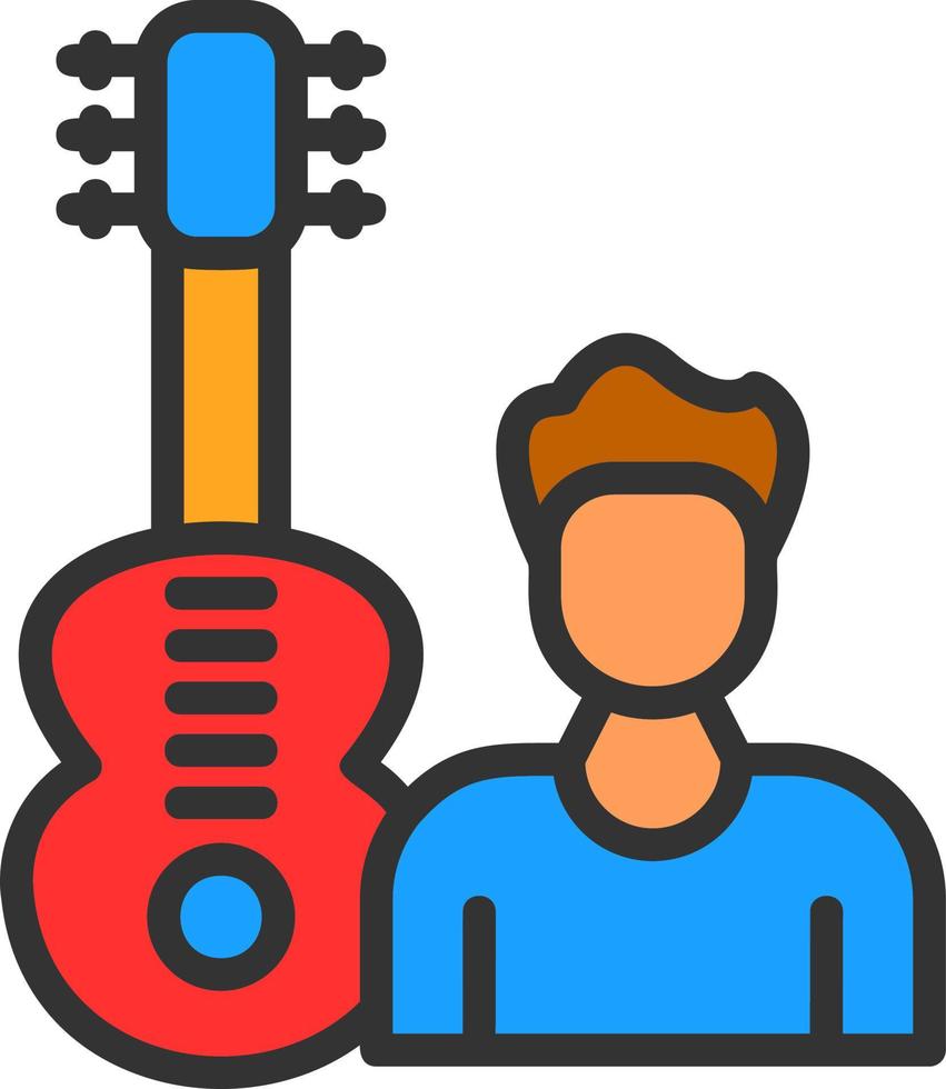 diseño de icono de vector de guitarrista