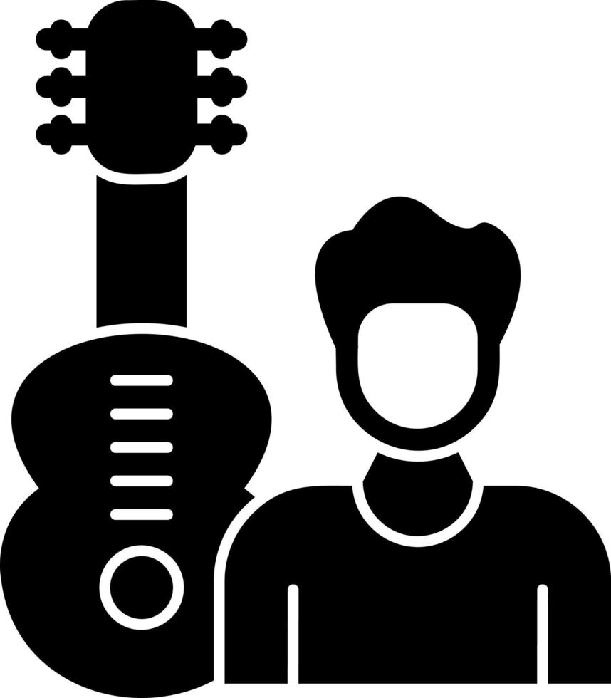 diseño de icono de vector de guitarrista