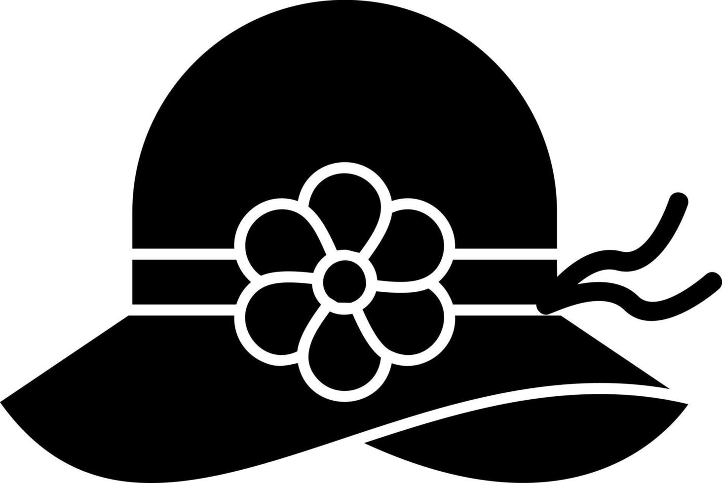 diseño de icono de vector de sombrero de pamela