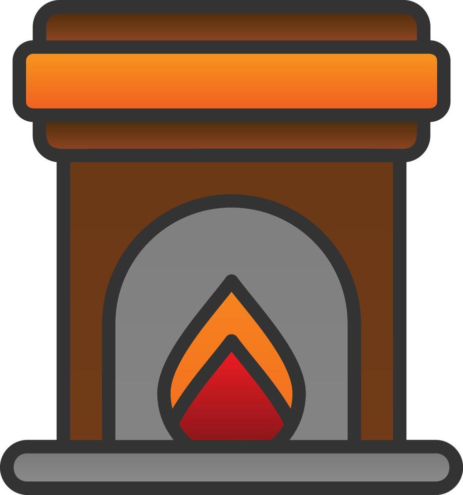 Fireplace Vector Icon Design