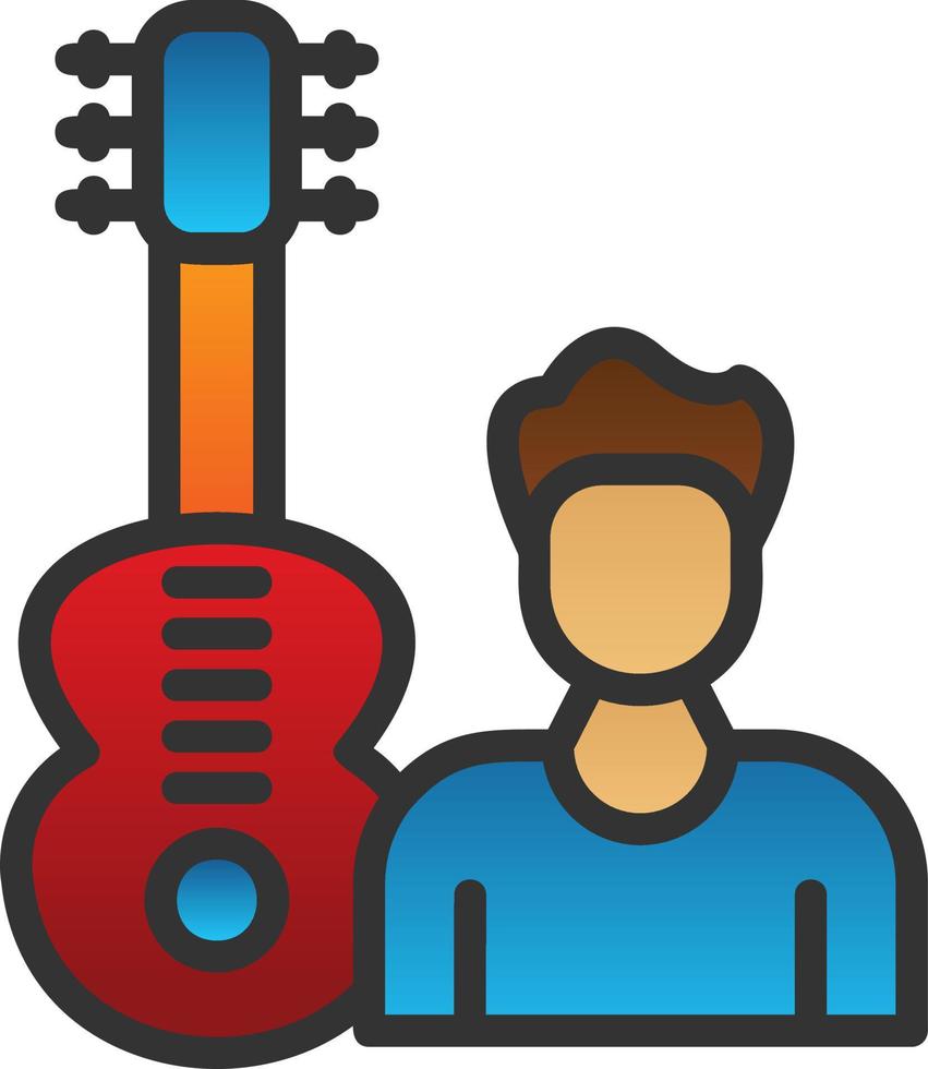 diseño de icono de vector de guitarrista