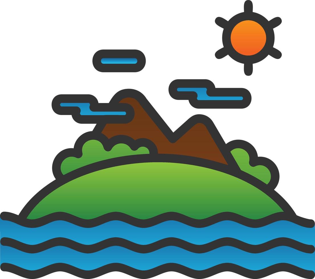 Island Vector Icon Design